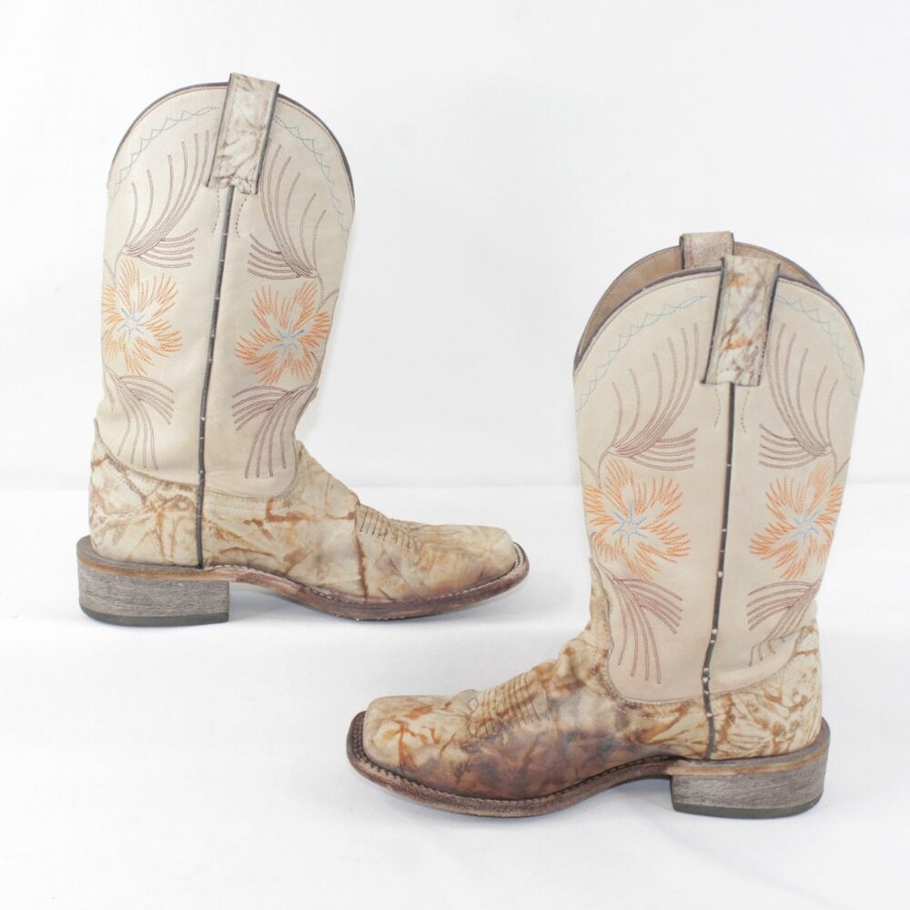 Nocona Desert Flower Camo Embroidered Pull-On Western Boots Men's Size 6.5B